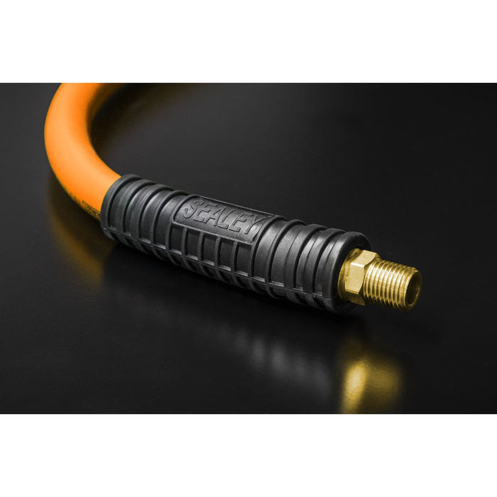 AIR HOSE 5M X 8MM HYBRID HIGH VISIBILITY WITH 1/4 Sealey  - Dynamic Drive