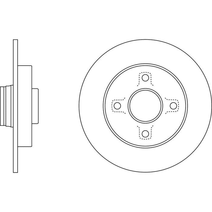 Genuine APEC Rear Brake Discs & Pads Set Solid for Peugeot 208