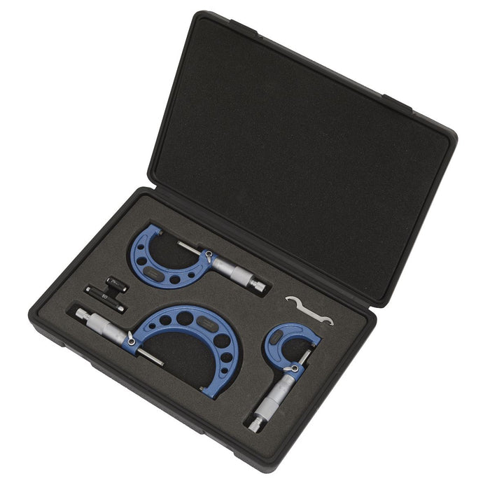 Sealey Micrometer Set 3pc Metric AK9651M Sealey  - Dynamic Drive