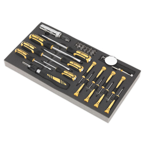 Sealey Tool Tray with Screwdriver Set 36pc S01128 Sealey  - Dynamic Drive