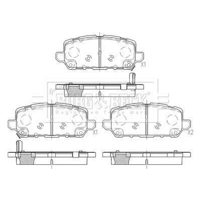 Genuine Borg & Beck Rear Brake Pads fits Honda HRV 0815 BBP2607 Borg & Beck  - Dynamic Drive