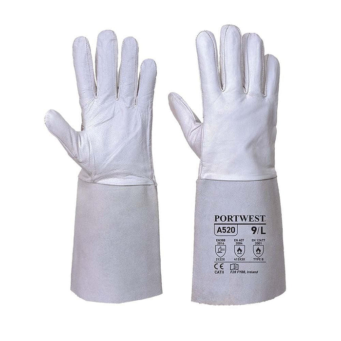 Portwest Premium Tig Welding Gauntlets - Grey - Large