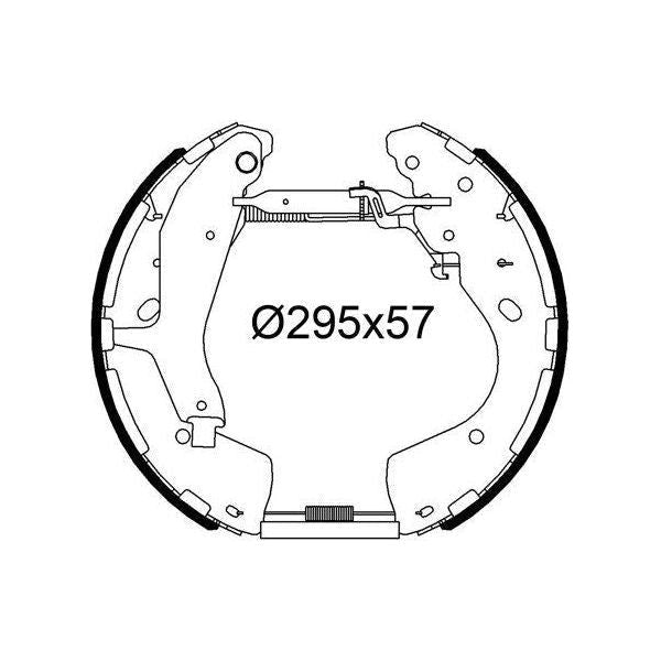 Genuine Valeo Pre-M. Brake Shoe Kit Fits Ford Ranger Iii