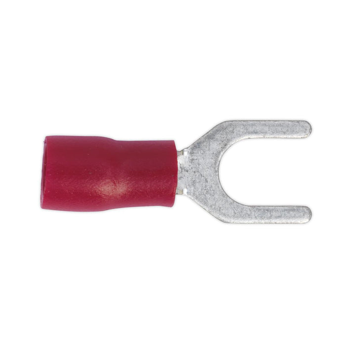 Sealey Easy-Entry Fork Terminal5.3mm (2BA) Red Pack of 100 RT14