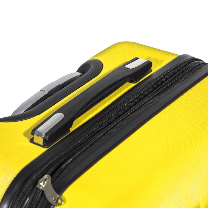 Dellonda 3-Piece Lightweight ABS Luggage Set with TSA Lock - Yellow