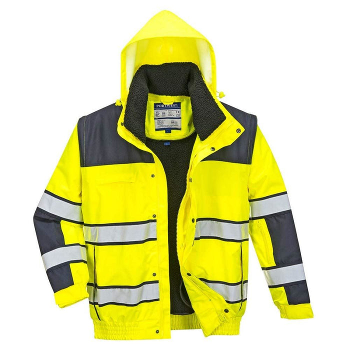 Portwest Hi-Vis Bomber Jacket - Yellow/Black - Large Portwest  - Dynamic Drive