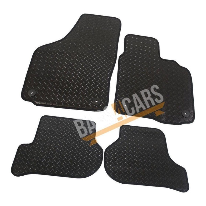 White Trim Tailored Rubber Car Mats for Vw Scirocco 08 ON Set of 4 With 4 Clips UKB4C  - Dynamic Drive