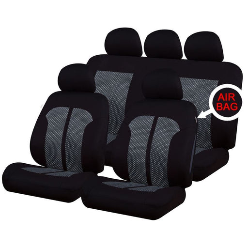 Black/Grey Full Set Front & Rear Car fits Seat Covers fits VW fits Volkswagen Go UKB4C  - Dynamic Drive