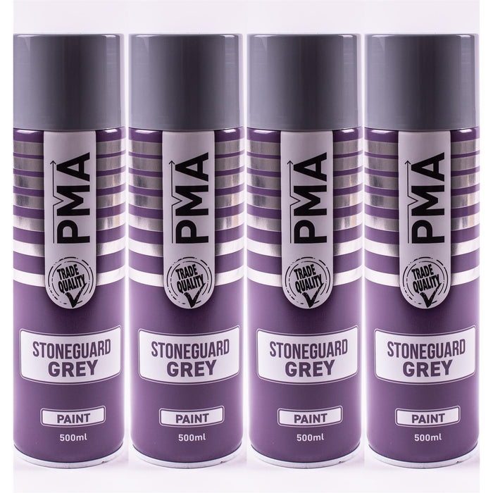 4 x PMA Professional Stone Guard Grey 500ml Spray Paint High Coverage PMA  - Dynamic Drive