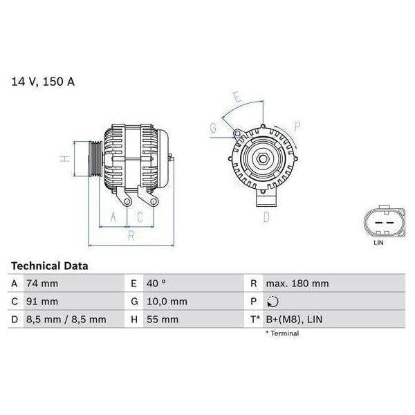 Bosch Reman Alternator 8081 0986080810