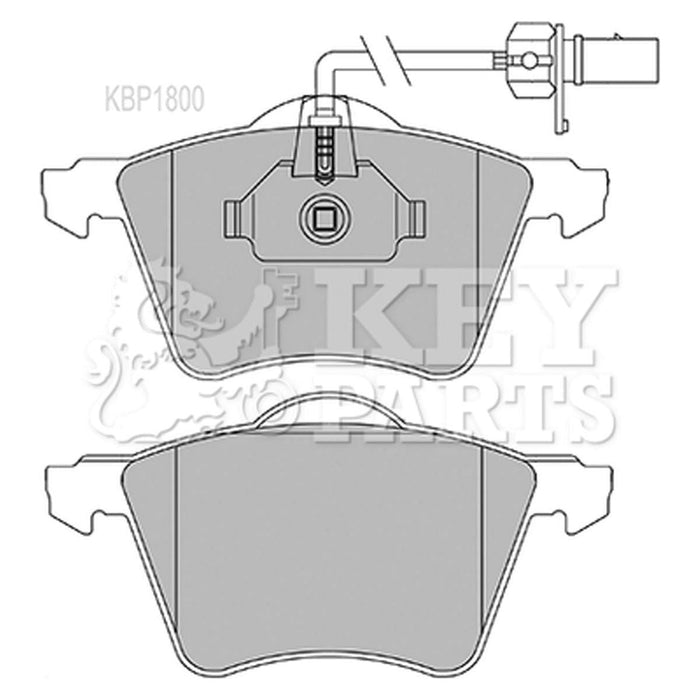 Genuine Key Parts KBP1800 Front Brake Pads-Includes Wear Indicators (Ate-Teves) Key Parts  - Dynamic Drive