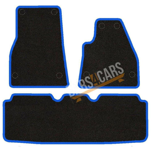 Fully Tailored Blue Trim Carpet Mats for Tesla S Rhd Set of 3 With 8 Clips UKB4C  - Dynamic Drive