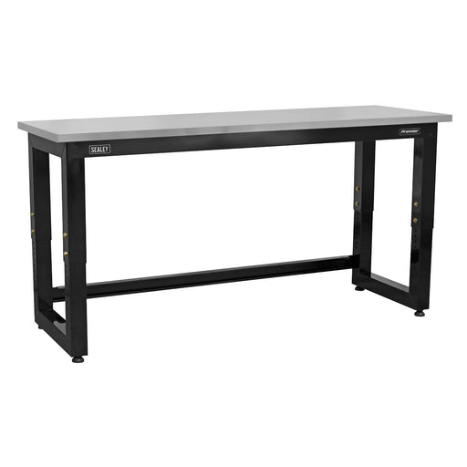 Sealey Steel Adjustable Workbench with Stainless Steel Worktop 1830mm Heavy-Duty Sealey  - Dynamic Drive