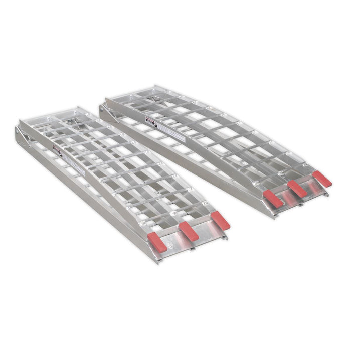 Aluminium Loading Ramps 680Kg Capacity Per Pair Sealey  - Dynamic Drive