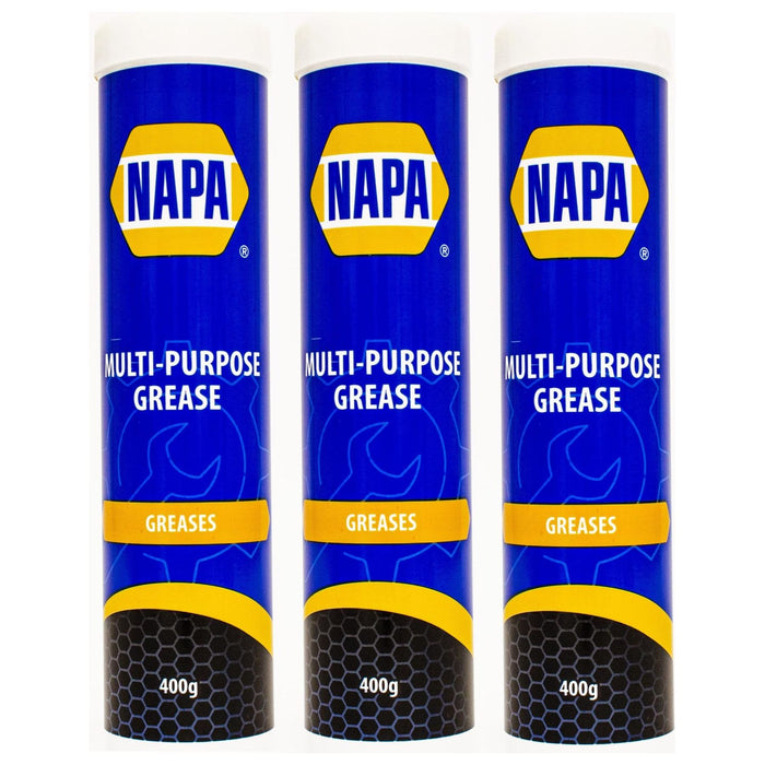 3x NAPA Multi Purpose Cartridge Grease 400g Cartridge Tube LM2