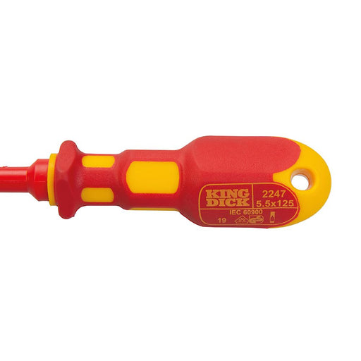 King Dick VDE Slotted Screwdriver 5.5 x 125mm King Dick  - Dynamic Drive