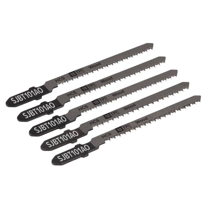 Sealey Jigsaw Blade Hard Wood 83mm 18tpi Pack of 5 SJBT101AO