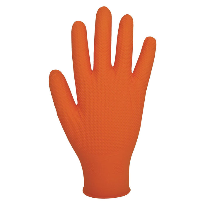 10x Bodyguard Finite Orange Grip Textured Grip Pattern Nitrile Gloves Large Box 90 Bodyguard  - Dynamic Drive