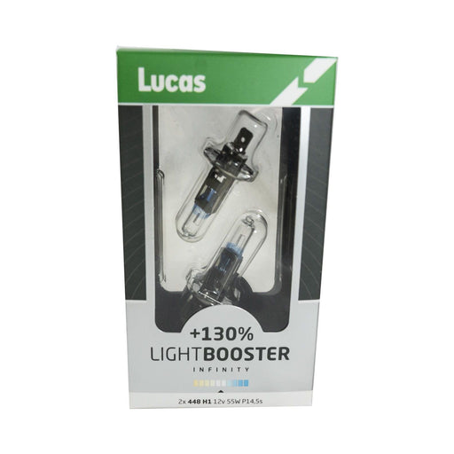 Lucas H1 448 Car LightBooster 130% Headlamp P14.5S Light Bulbs Lamps 12V 55W UK Lucas  - Dynamic Drive