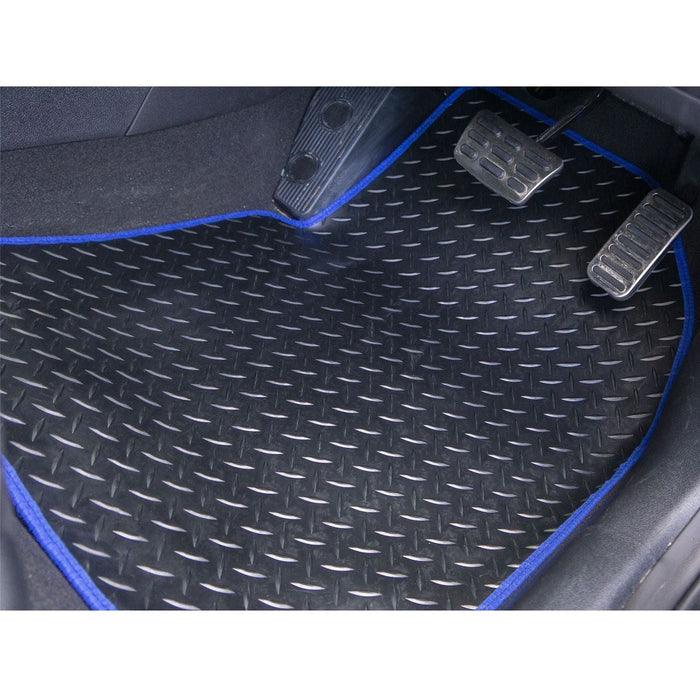 Blue Trim TailoBlue Black Rubber Car Mats for Seat Toledo 12> Set of 4 With 4 Clips UKB4C  - Dynamic Drive