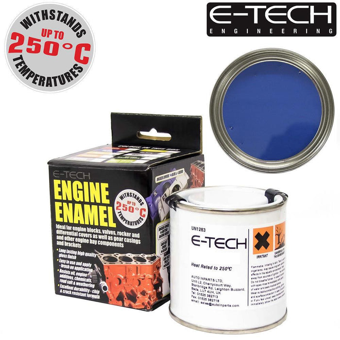 E-Tech - BLUE Heat Resistant Engine Enamel Paint 250ml - Brush On High Temp E-Tech  - Dynamic Drive