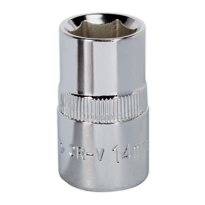 Sealey WallDrive Socket 14mm 1/2"Sq Drive Fully Polished SP1214