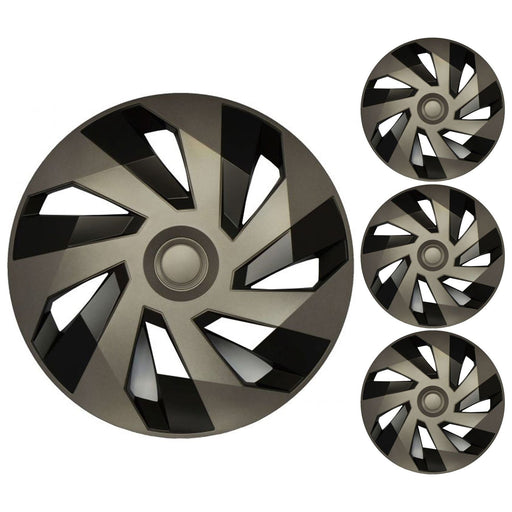 4 x Graphite Grey Wheel Trims Hub Caps 15" fits VW Polo Golf Fox Lupo UKB4C  - Dynamic Drive