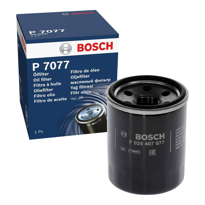 Genuine Bosch Car Oil Filter P7077 fits Honda Jazz iVtec - 1.3 - 08-15 F02640707