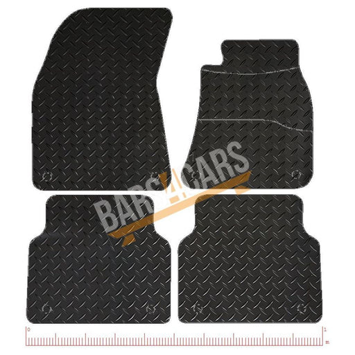 Fully Tailored Silver Trim Rubber Mats fits for Audi A8 10> Set of 4 With 8 clip UKB4C  - Dynamic Drive