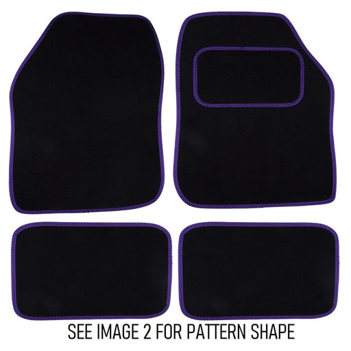 Fully Tailored Purple Trim Carpet Mats fits Nissan Juke 10> Set of 4 With 2 Clips UKB4C  - Dynamic Drive