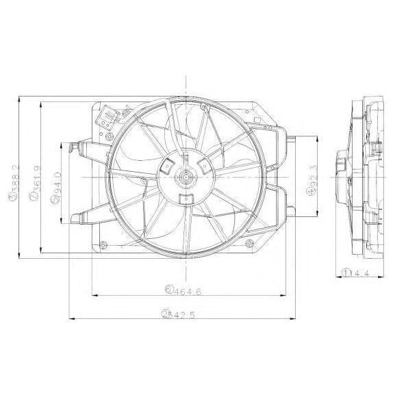 NRF RADIATOR FAN fits Ford Focus 98AB8C607JG NRF  - Dynamic Drive