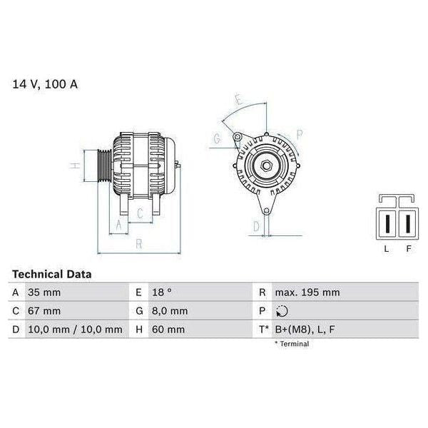 Bosch Reman Alternator 8115 0986081150