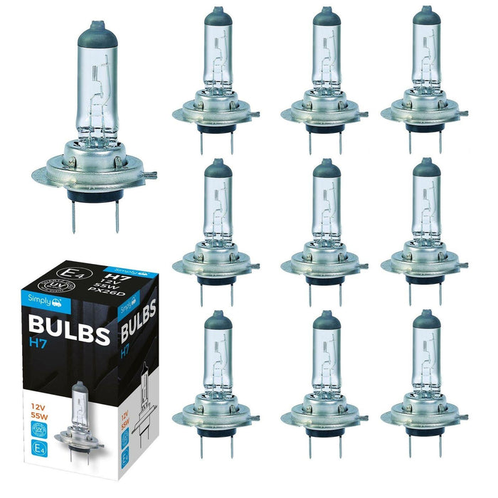 10 X H7 499 477 12V 55W Car Headlight Headlamp Dipped Fog Bulbs 2 Pins PX26d Simply  - Dynamic Drive