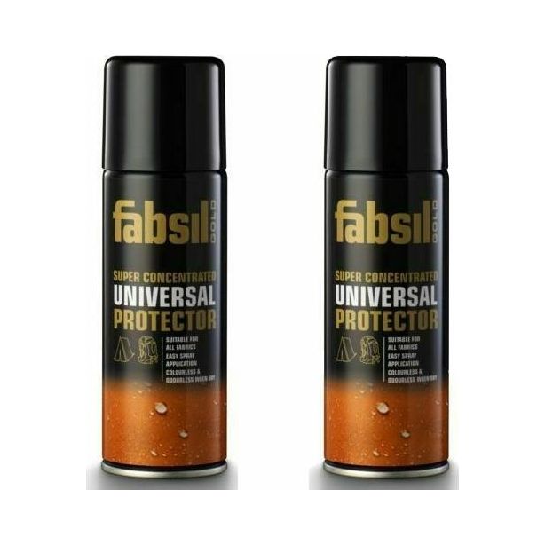 2 x Extra Strength Fabsil Gold Clothing Tent Spray Fabric Waterproofing 200ml Fabsil  - Dynamic Drive