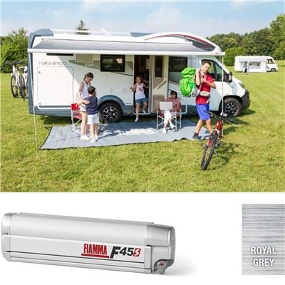 Fiamma F45S 190cm Awning Titanium Case Royal Grey Fabric Caravan Campervan Van