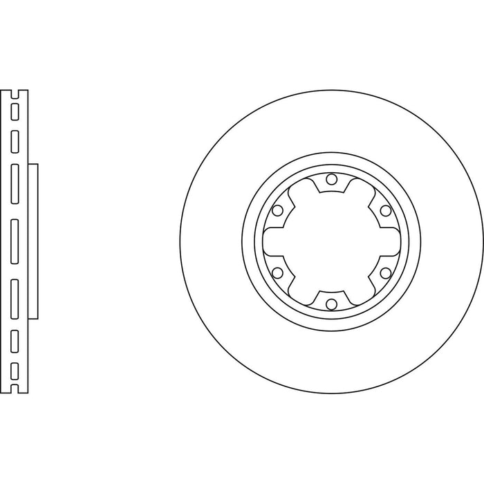 Genuine APEC Front Brake Discs & Pads Set Vented for Nissan NP300 Pickup