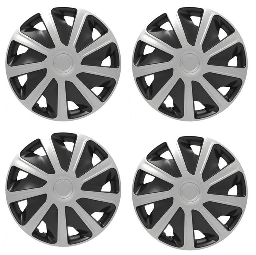 4x Silver/Black 16" Inch Deep Dish Van Wheel Trims Hub Caps fits Fiat Ducato UKB4C  - Dynamic Drive