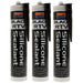 3x Black RTV Silicone Adhesive Sealant Waterproof Gasket Flexible HighTemp 310ml Granville  - Dynamic Drive