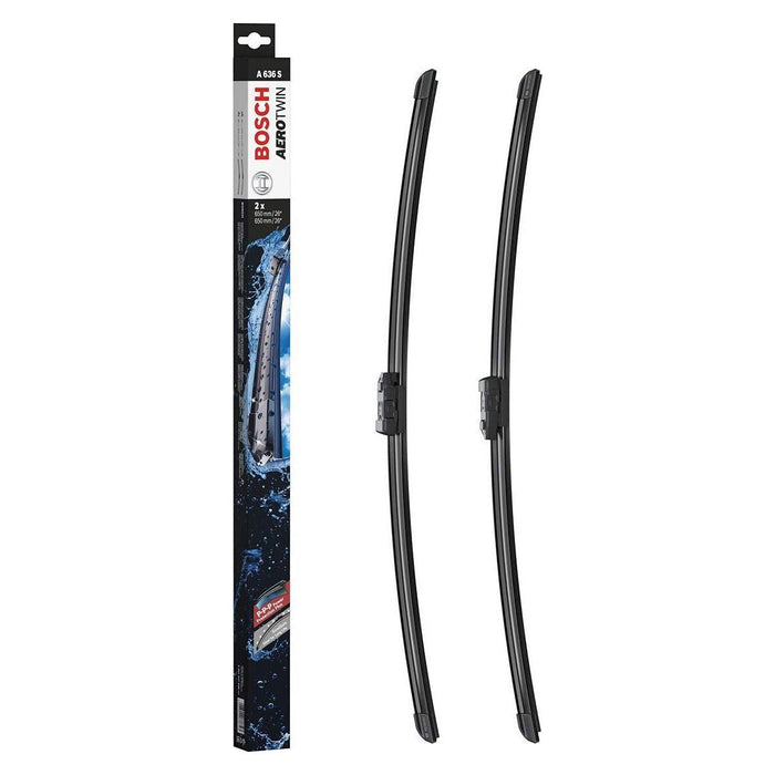 Bosch Aerotwin Flat Blade A636S Front Window Windscreen Wiper Blade Set Pair