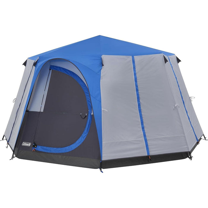 Coleman Cortes Octagon 8 Person Dome Glamping Yurt Camping Family Tent Blue