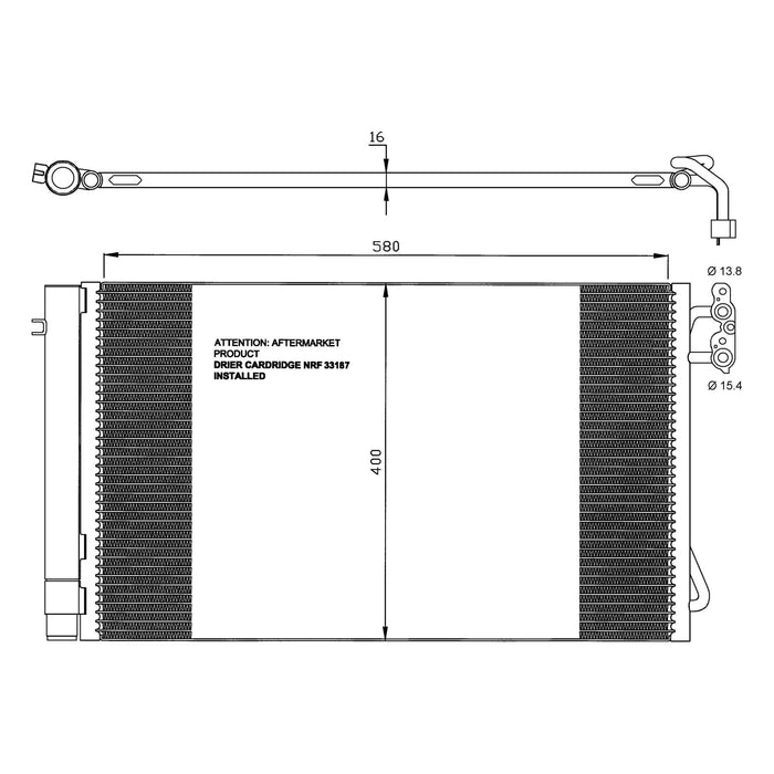 NRF Air Con Condenser fits BMW 1 3 X1 Z4 NRF  - Dynamic Drive