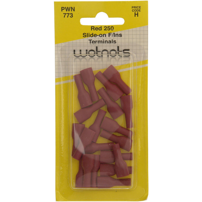 Wot-Nots Wiring Connectors - Red - Female Slide-On - 6.3mm - Pack of 25 Wot-Nots  - Dynamic Drive