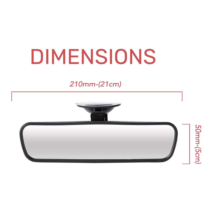 Dipping Interior Wide Angle Rear View Mirror Suction Learner Instructor 21x5cm Simply  - Dynamic Drive