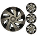 4 x Graphite Grey Wheel Trims Hub Caps 14" fits Citroen C1 C2 C3 C4 Saxo UKB4C  - Dynamic Drive