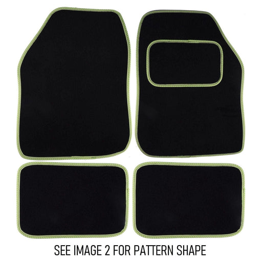 Fully Tailored Lime Green Trim Carpet Mats fits Renault Kangoo Van 09> Set of 2 + 2 Clips UKB4C  - Dynamic Drive