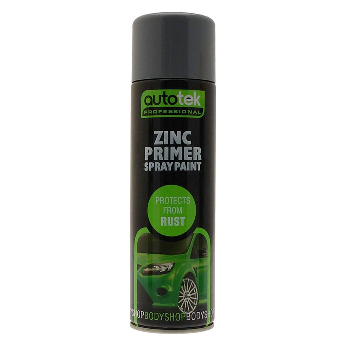 12x AUTOTEK Professional Zinc Primer 500ml Spray Paint High Coverage