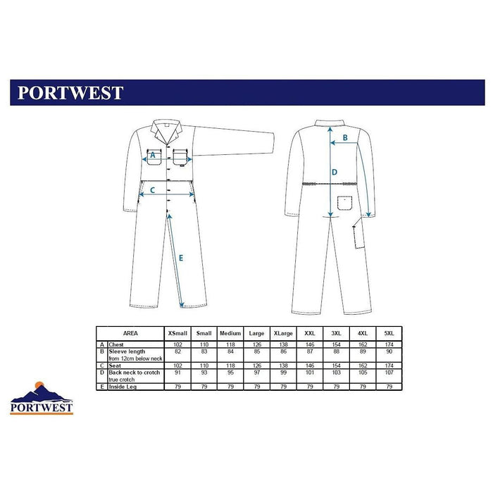 Portwest Euro Work Coverall - Navy - 3XL Portwest  - Dynamic Drive