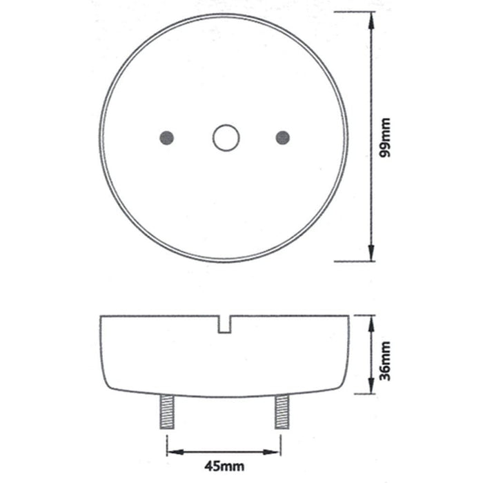 Ring Automotive RCV4510 95mm Lamp Base For Surface Mount