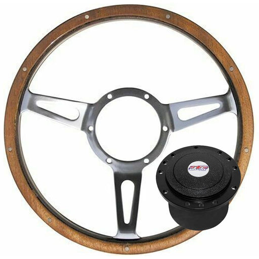 17" Mountney Wood Steering Wheel + boss kit for Austin Mini Allegro MG MGB Mountney  - Dynamic Drive