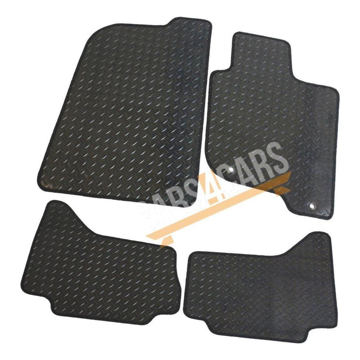 White Trim Tailored Rubber Car Mats for Mitsubishi L200 Double Cab 06 ON Set of 4 2 Clips UKB4C  - Dynamic Drive